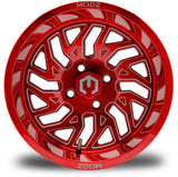 MODZ® Carnage Brushed Red with Ball Mill 14" Golf Cart Wheel