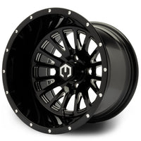 MODZ® Assassin Glossy Black with Ball Mill 14" Golf Cart Wheel