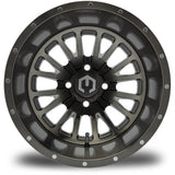 MODZ® Assassin Brushed Gunmetal with Ball Mill 14" Golf Cart Wheel