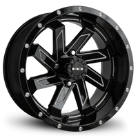 HPD HD Golf Saw Wheel, Gloss Black/Milled Edges, 12" or 14"