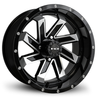 HPD HD Golf Saw Wheel, Gloss Black/Machined Face, 12" or 14"