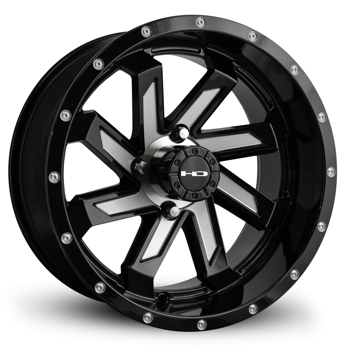 HPD HD Golf Saw Wheel, Gloss Black/Milled Face, 12" or 14"