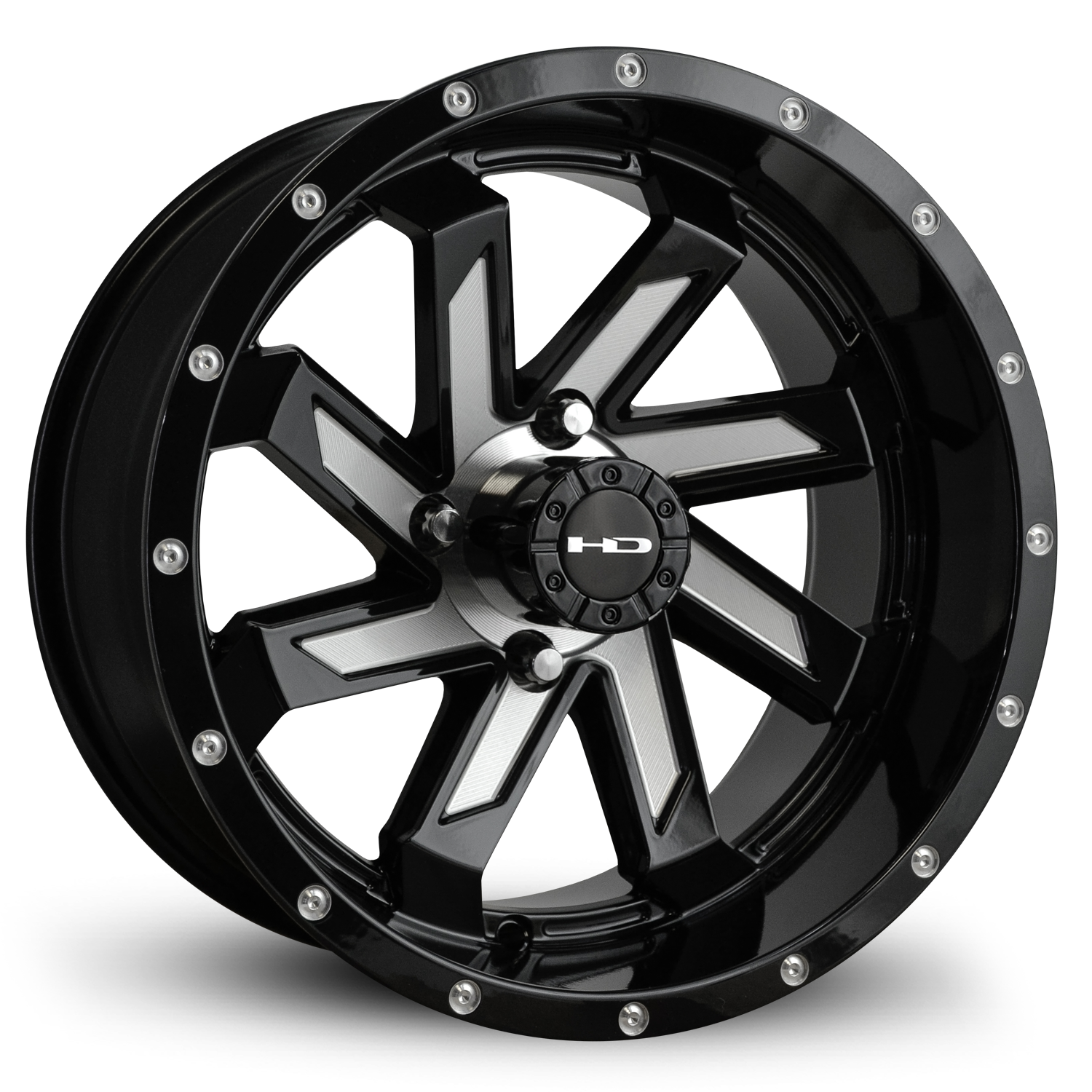 HPD HD Golf Saw Wheel, Gloss Black/Milled Face, 12" or 14"