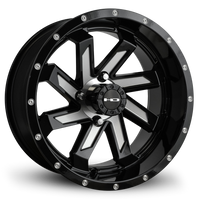 HPD HD Golf Saw Wheel, Gloss Black/Milled Face, 12" or 14"