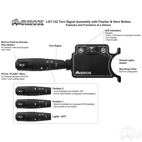 LED Light Bar Kit, RGBW, Club Car Precedent, Electric 08.5+, 12-48v, (Deluxe, Linkage)