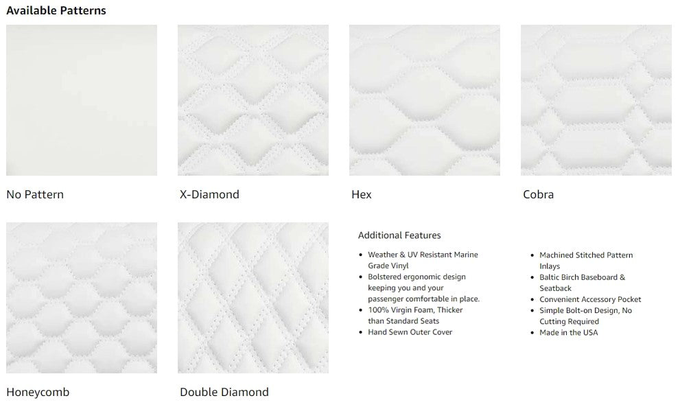 Modz Flip4 RS Custom Golf Cart Rear Seat Kit, White Base