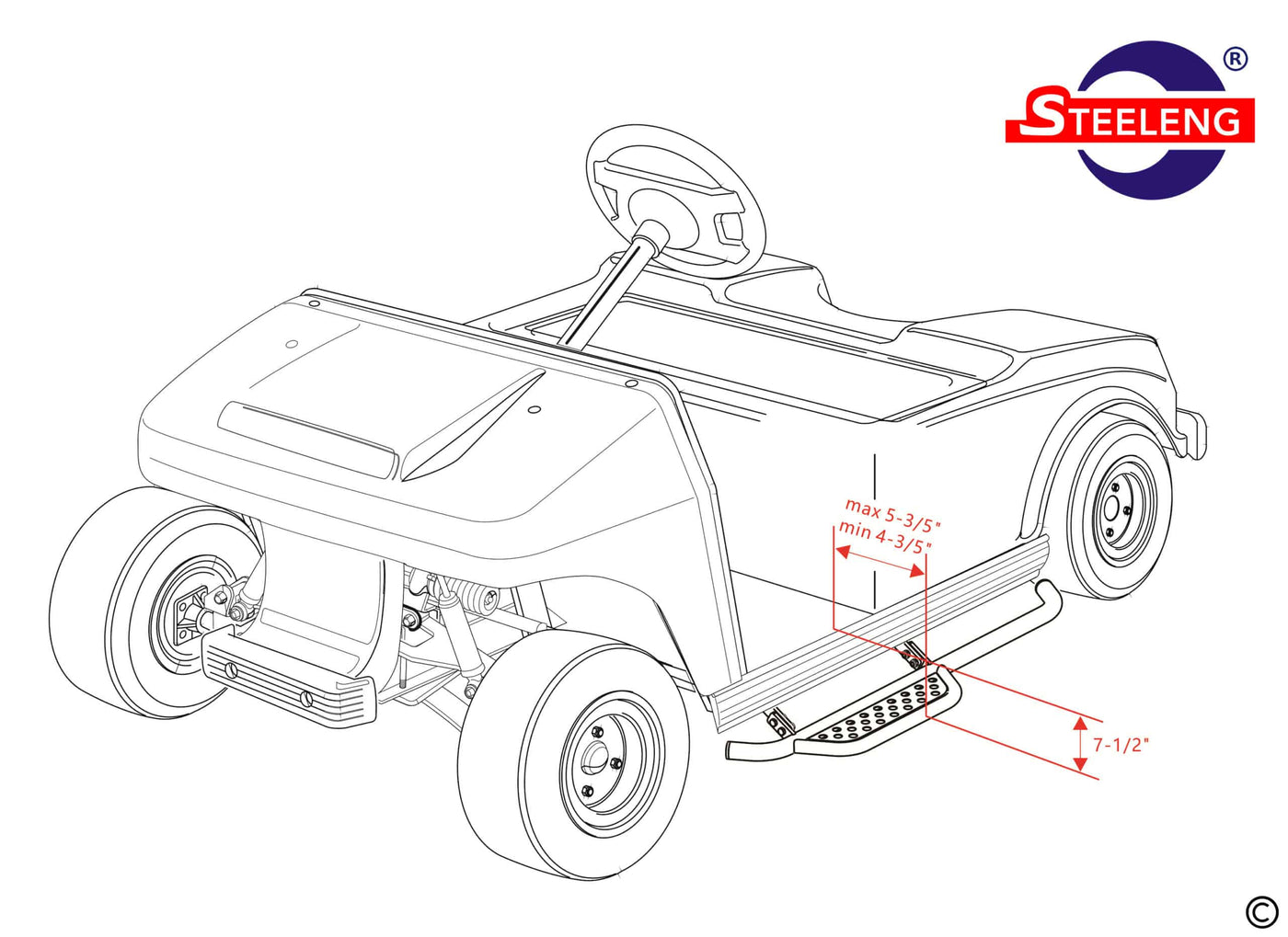 Steeleng Running Boards, Club Car DS