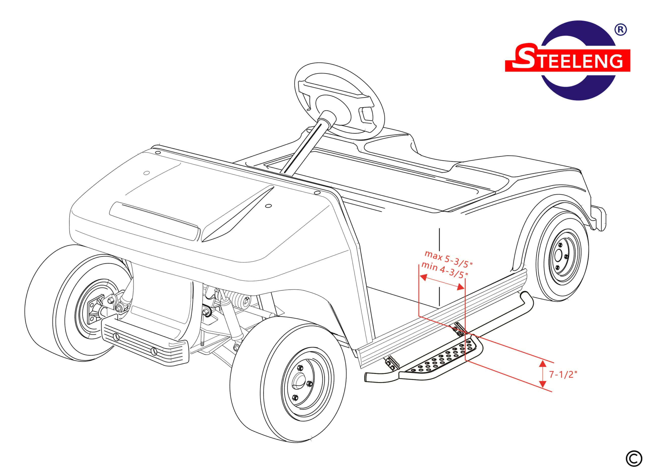 Steeleng Running Boards, Club Car DS