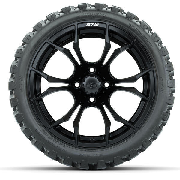 GTW Spyder Matte Black Wheels 15x7 with 23x10-R15 Nomad All-Terrain Tires