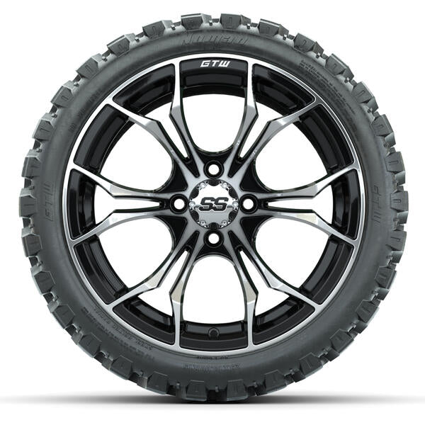 GTW Spyder Machined/Black Wheels 15x7 with 23x10-R15 Nomad All-Terrain Tires