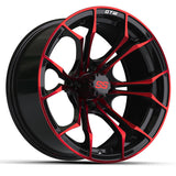 GTW Spyder Wheel, Black with Red Accent, 15x7