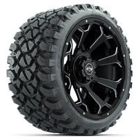 GTW Raven Matte Black Wheels 15x7 with 23x10-R15 Nomad All-Terrain Tires