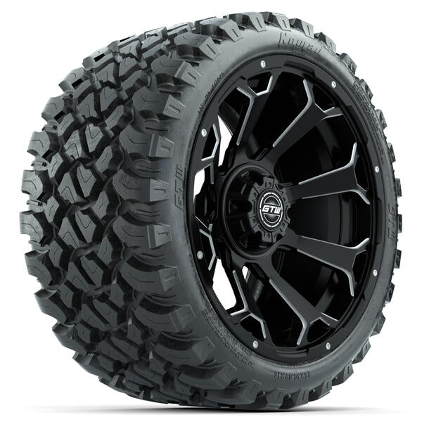 GTW Raven Matte Black Wheels 15x7 with 23x10-R15 Nomad All-Terrain Tires