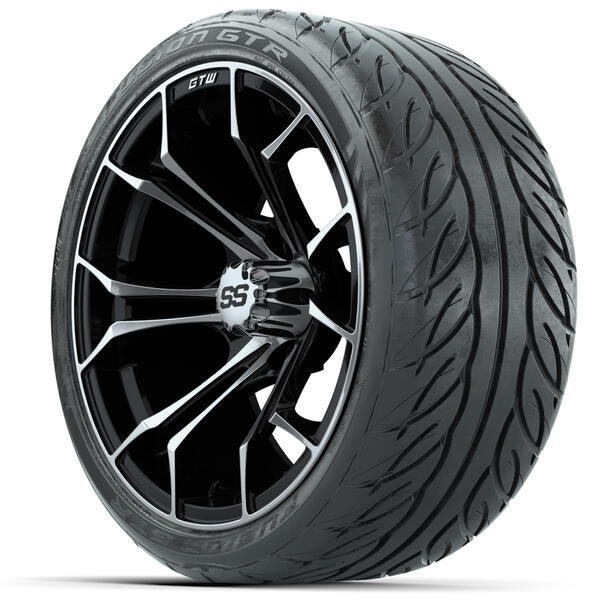 GTW Spyder Machined & Black Wheels 15x7 with 215/40-R15 Fusion GTR Street Tires