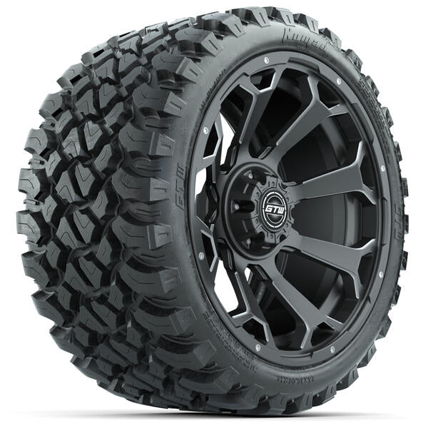 GTW Raven Matte Gray Wheels 15x7 with 23x10-R15 Nomad All-Terrain Tires