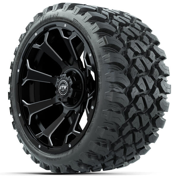 GTW Raven Matte Black Wheels 15x7 with 23x10-R15 Nomad All-Terrain Tires