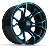 GTW Spyder Wheel, Black with Blue Accent, 15x7