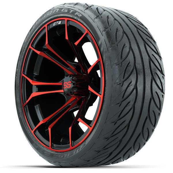 GTW Spyder Red/Black Wheels 15x7 with 215/40-R15 Fusion GTR Street Tires