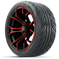 GTW Spyder Red/Black Wheels 15x7 with 215/40-R15 Fusion GTR Street Tires