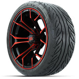 GTW Spyder Red/Black Wheels 15x7 with 215/40-R15 Fusion GTR Street Tires