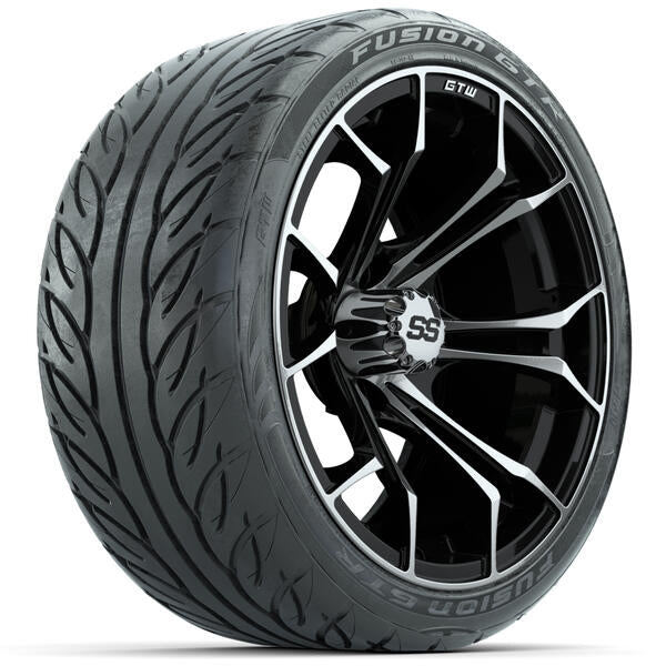 GTW Spyder Machined & Black Wheels 15x7 with 215/40-R15 Fusion GTR Street Tires