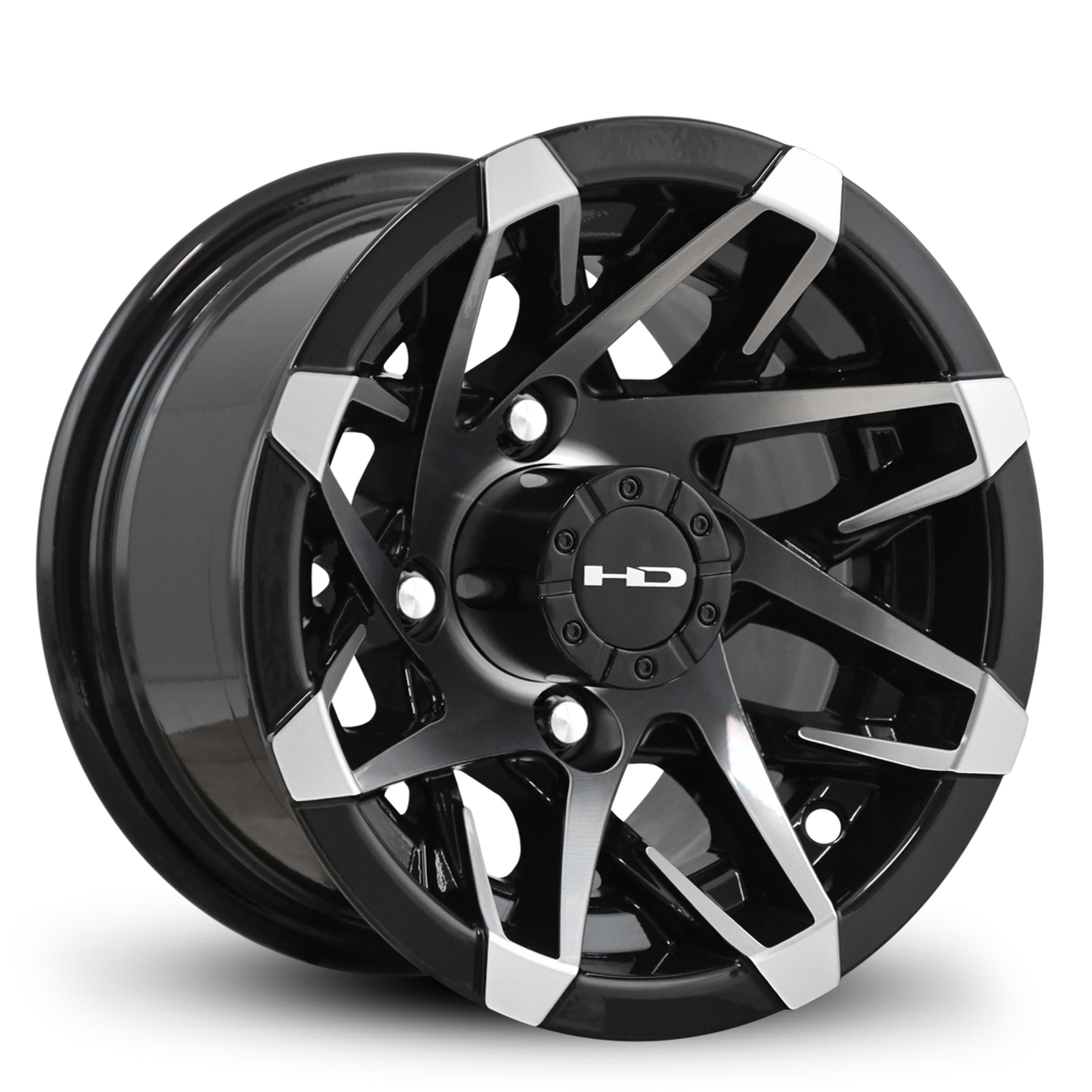 HPD HD Golf Canyon Wheel, Satin Black Machined, 10", 12" or 14"