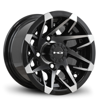 HPD HD Golf Canyon Wheel, Satin Black Machined, 10", 12" or 14"
