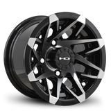 HPD HD Golf Canyon Wheel, Satin Black Machined, 10", 12" or 14"