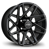 HPD HD Golf Canyon Wheel, Gloss Black/Milled Edges, 10", 12" or 14"