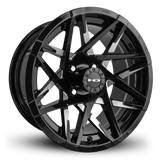 HPD HD Golf Canyon Wheel, Gloss Black/Milled Face, 10", 12" or 14"