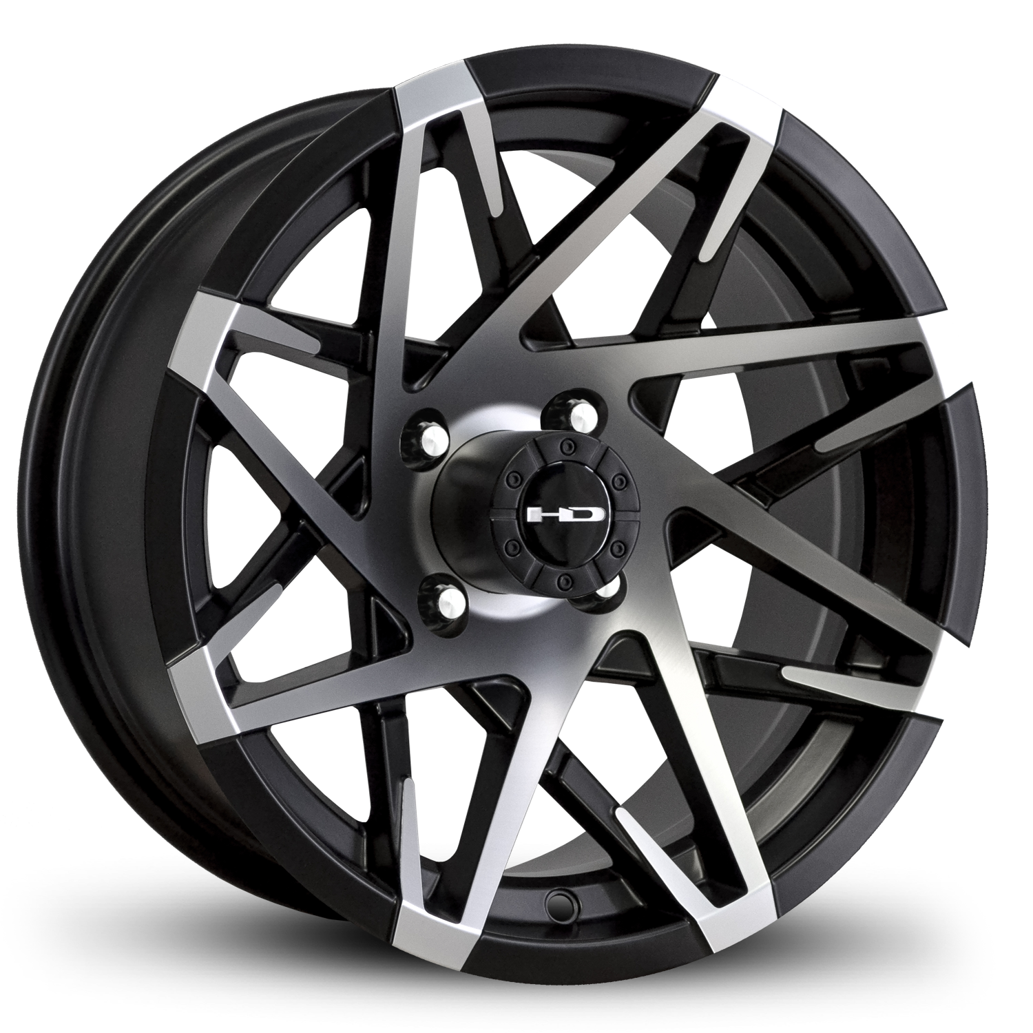 HPD HD Golf Canyon Wheel, Satin Black Machined, 10", 12" or 14"