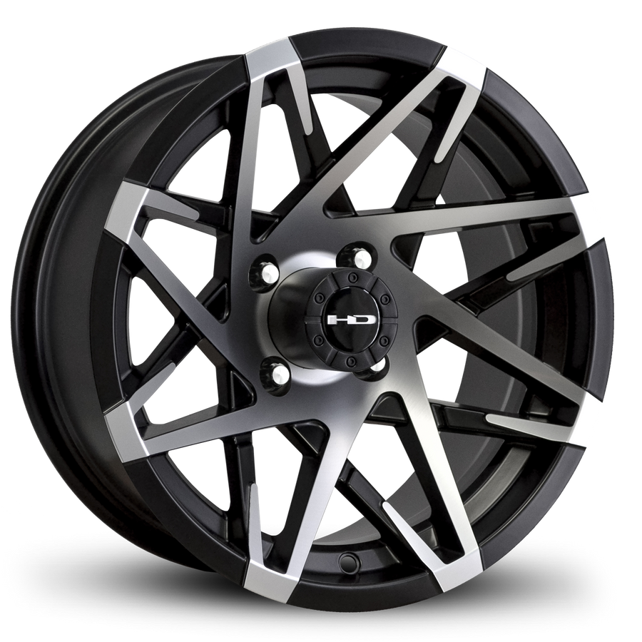 HPD HD Golf Canyon Wheel, Satin Black Machined, 10", 12" or 14"
