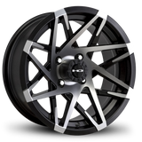 HPD HD Golf Canyon Wheel, Satin Black Machined, 10", 12" or 14"
