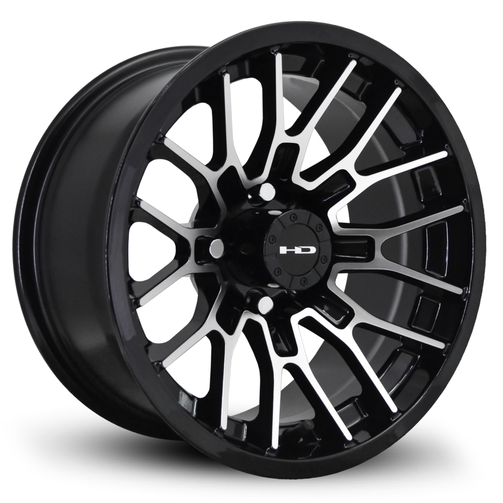HPD HD Golf RTC Wheel, Gloss Black/Machine Face, 12" or 14"