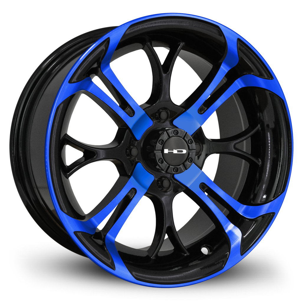 HPD HD Golf Spinout Wheel, Gloss Black/Blue Face, 14"