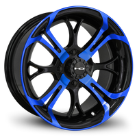 HPD HD Golf Spinout Wheel, Gloss Black/Blue Face, 14"