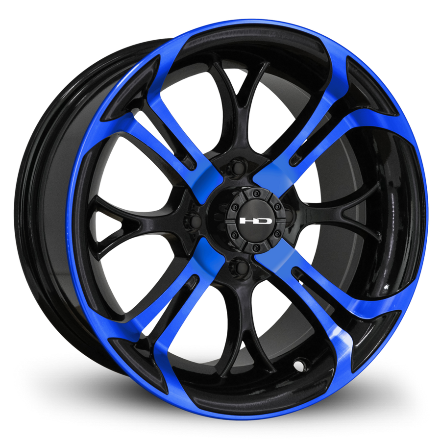 HPD HD Golf Spinout Wheel, Gloss Black/Blue Face, 14"