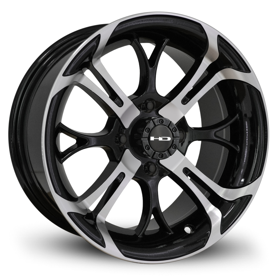 HPD HD Golf Spinout Wheel, Gloss Black/Machined Face, 14"