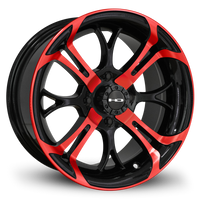 HPD HD Golf Spinout Wheel, Gloss Black/Red Face, 14"