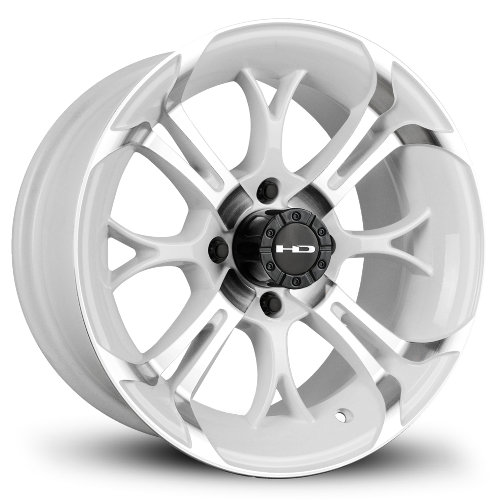 HPD HD Golf Spinout Wheel, Gloss White/Machined Face, 14"