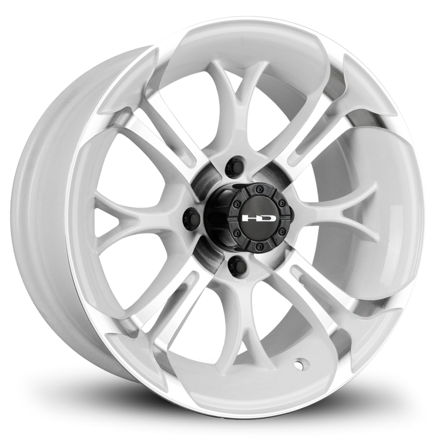 HPD HD Golf Spinout Wheel, Gloss White/Machined Face, 14"