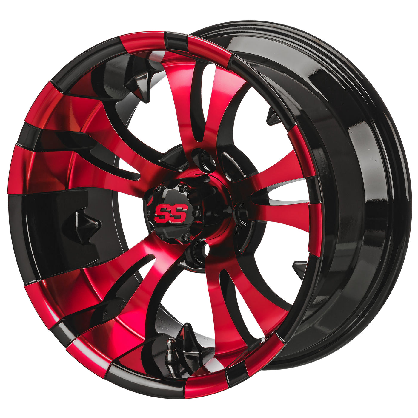 LSI Warlock Wheel, Black/Red, 12" or 14"