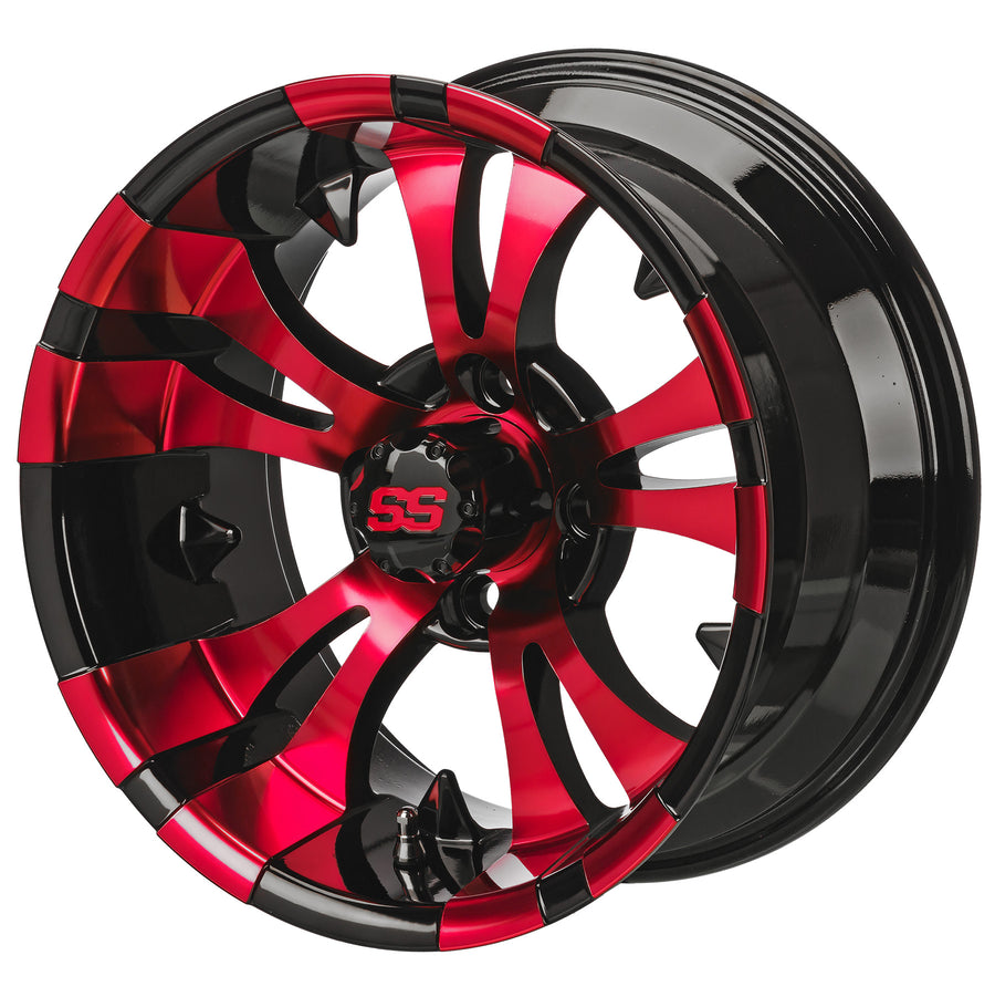 LSI Warlock Wheel, Black/Red, 12" or 14"