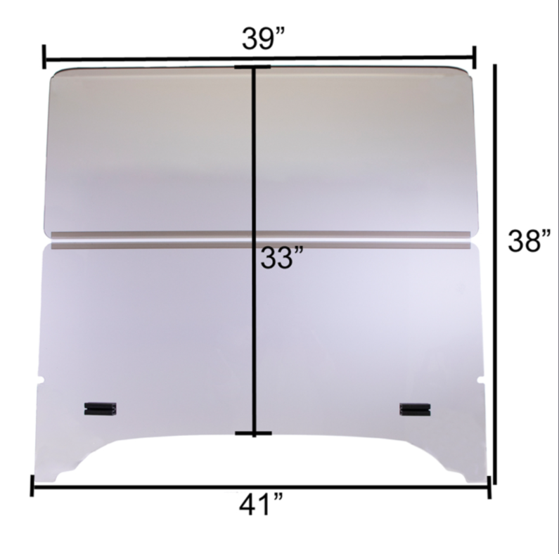 Windshield, Folding Tinted 1/4", Storm Body Kits with 1” Struts