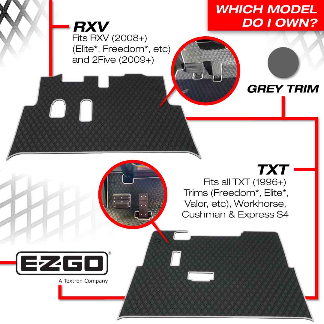 Xtreme Golf Cart Mat, EZGO TXT 1996+, S2 Pre-2020, Express S4 Pre-2020, Valor, Cushman